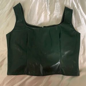 BRAND NEW faux leather green corset top